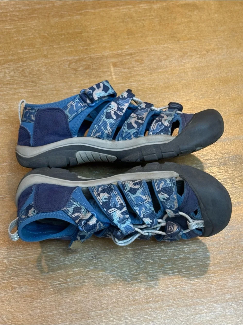 Keen Kids Newport H2 Water Sandals Camo Bright Cobalt Waterproof Hiking Sz 3