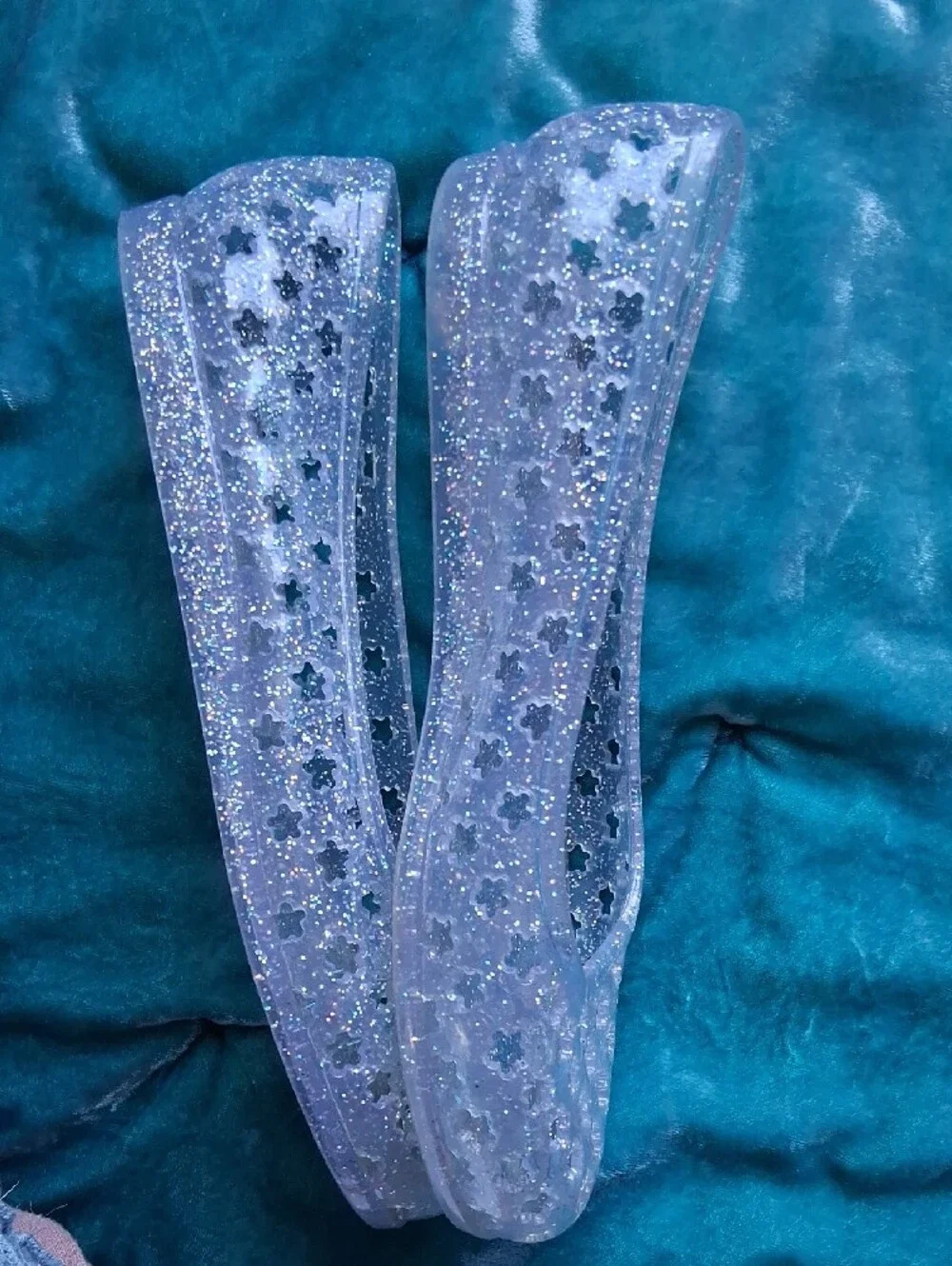 Old Navy Clear Lavender Glitter Jelly Flats