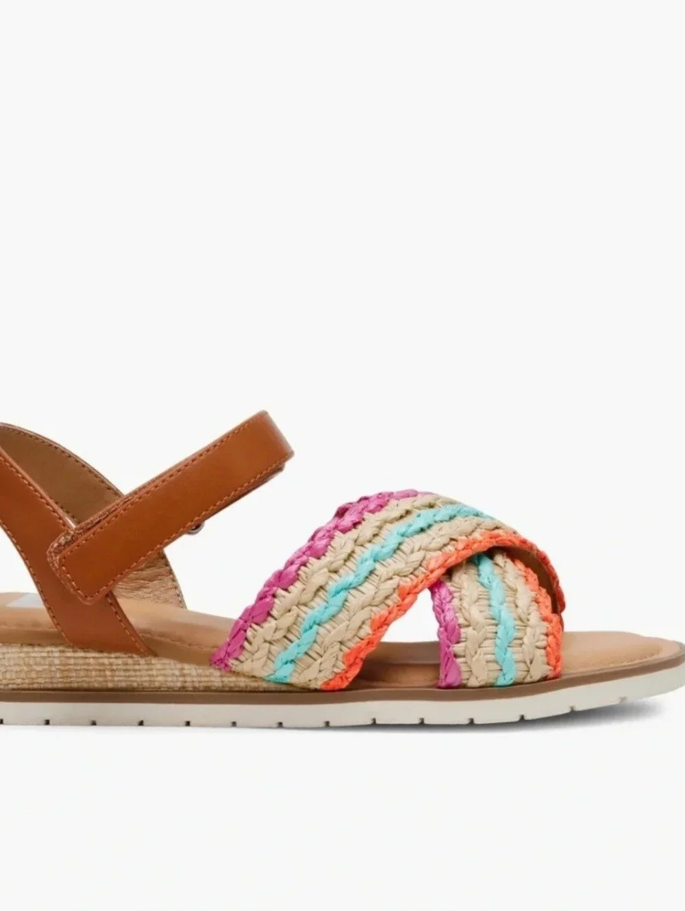 Dolce Vita Girls Tan Sandals with Multicolor Braided Straps