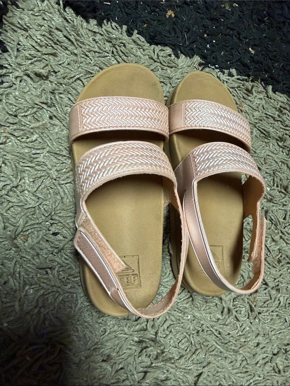 Reef Girls Metallic Pink Double-Strap Slingback Sandals
