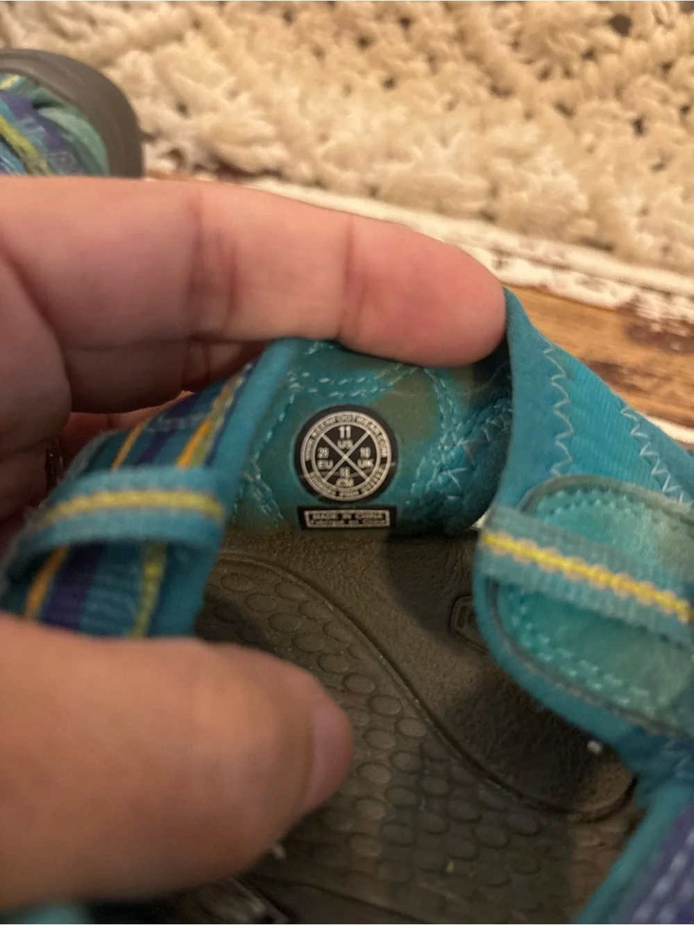 KEEN Kids Turquoise Blue Multi-Striped Outdoor Sandals