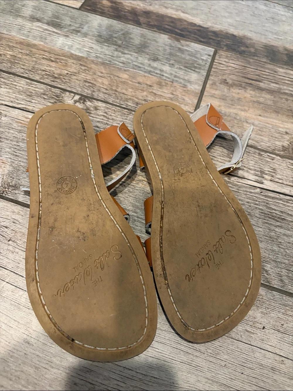 Salt Water Sandals by Hoy Kids Tan Strappy Leather Sandals