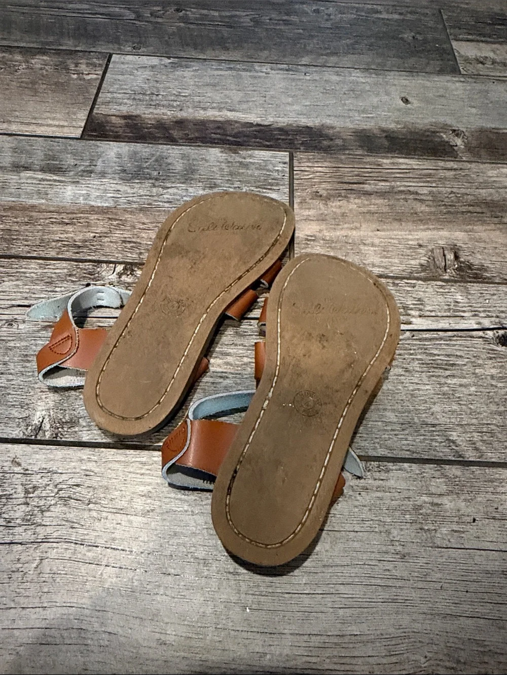 Salt Water Sandals by Hoy Kids Tan Strappy Leather Sandals