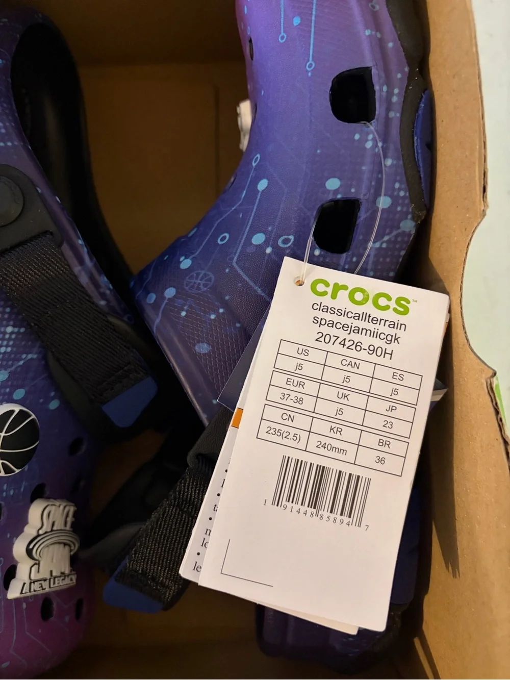 Space Jam Crocs Kids' Purple Space Graphic Clog