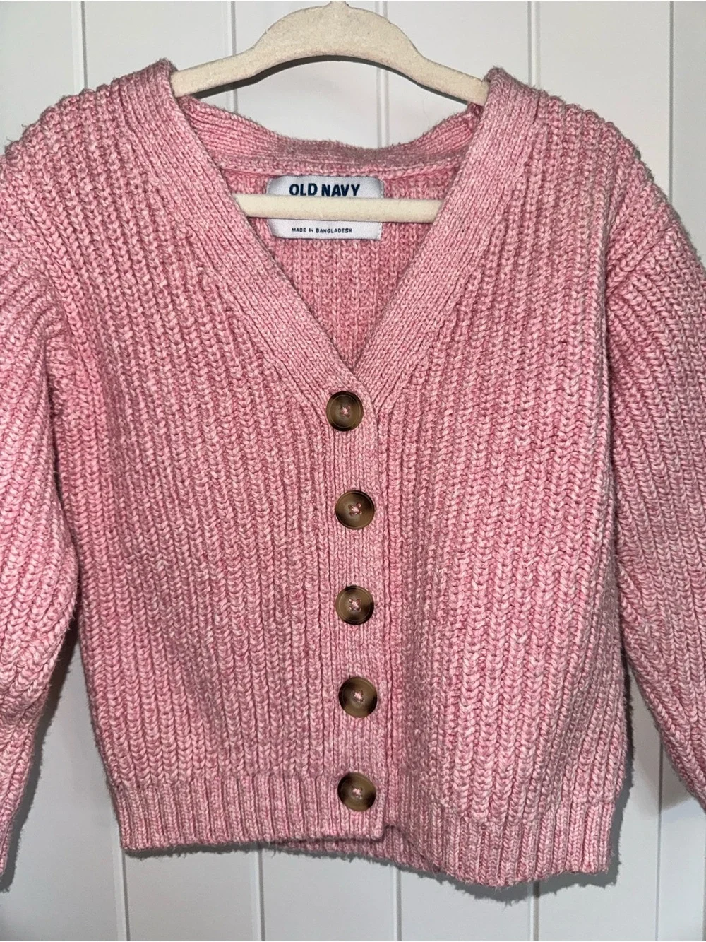 Old Navy Pink Chunky Knit Button-Front Cardigan