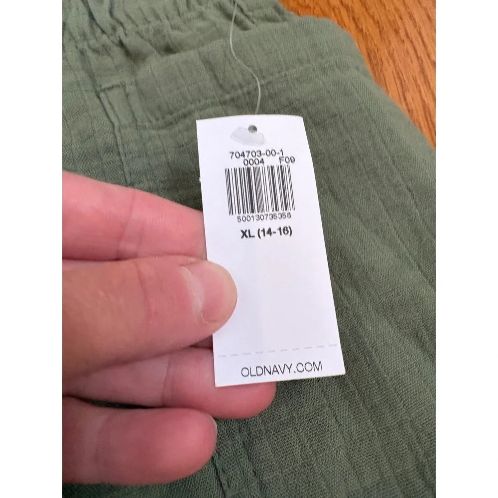 Old Navy Girls XL 14-16 Green Cotton Gauze Pull On Shorts NWT