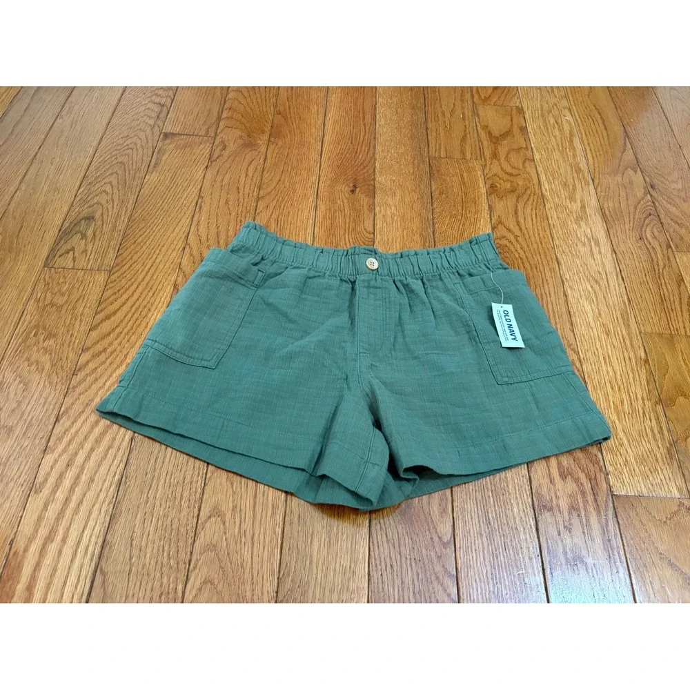 Old Navy Girls XL 14-16 Green Cotton Gauze Pull On Shorts NWT
