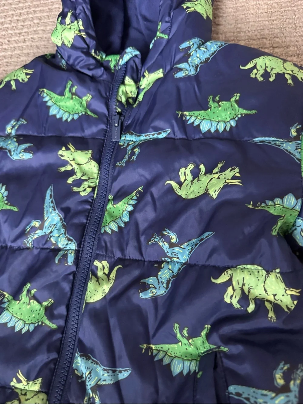 5T Old Navy Kids Navy Blue Jacket with Green Dino’s
