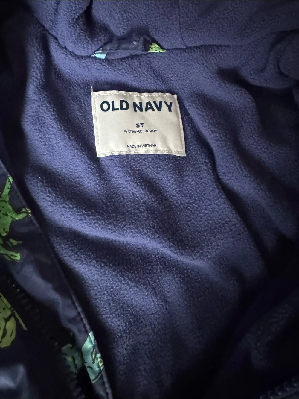 5T Old Navy Kids Navy Blue Jacket with Green Dino’s