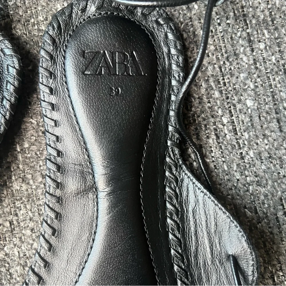 Zara Black Spiral Strap Sandals.  #30
