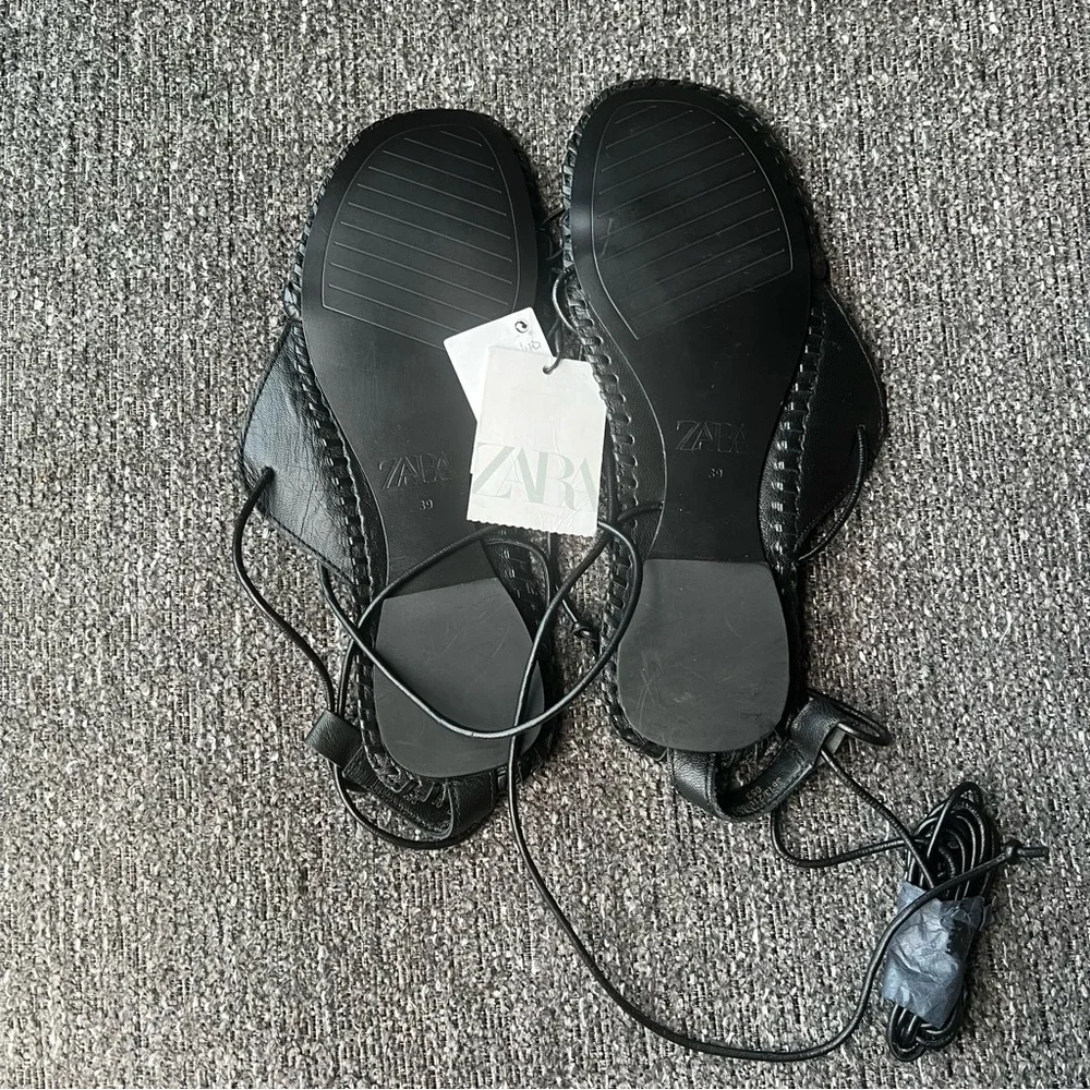 Zara Black Spiral Strap Sandals.  #30