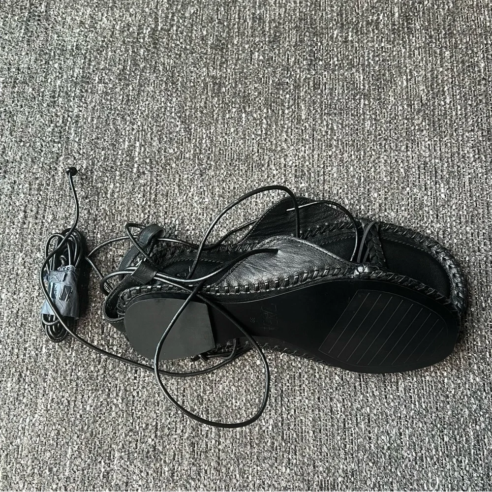Zara Black Spiral Strap Sandals.  #30
