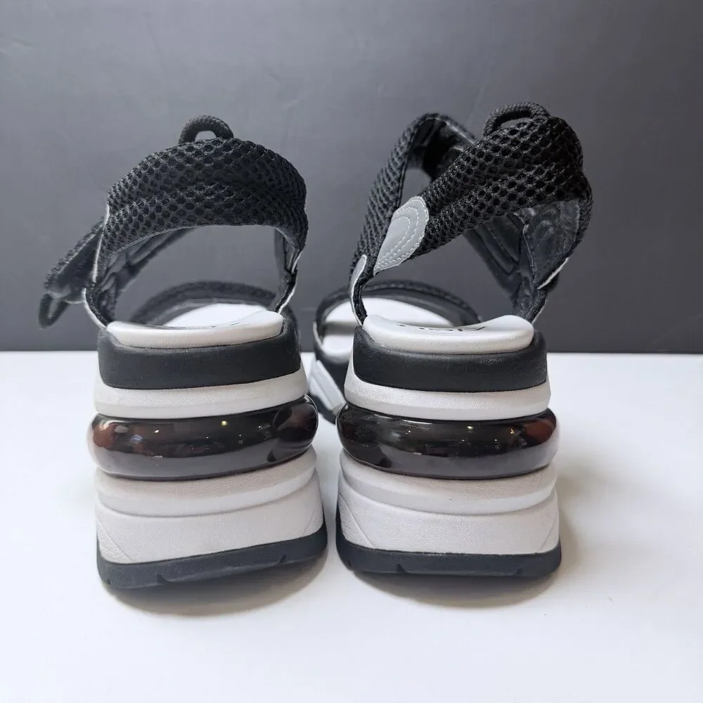 ASH - Cosmos Platform Wedge Sandal Black/ Silver  Sz 39  (8.5-9) Athleisure