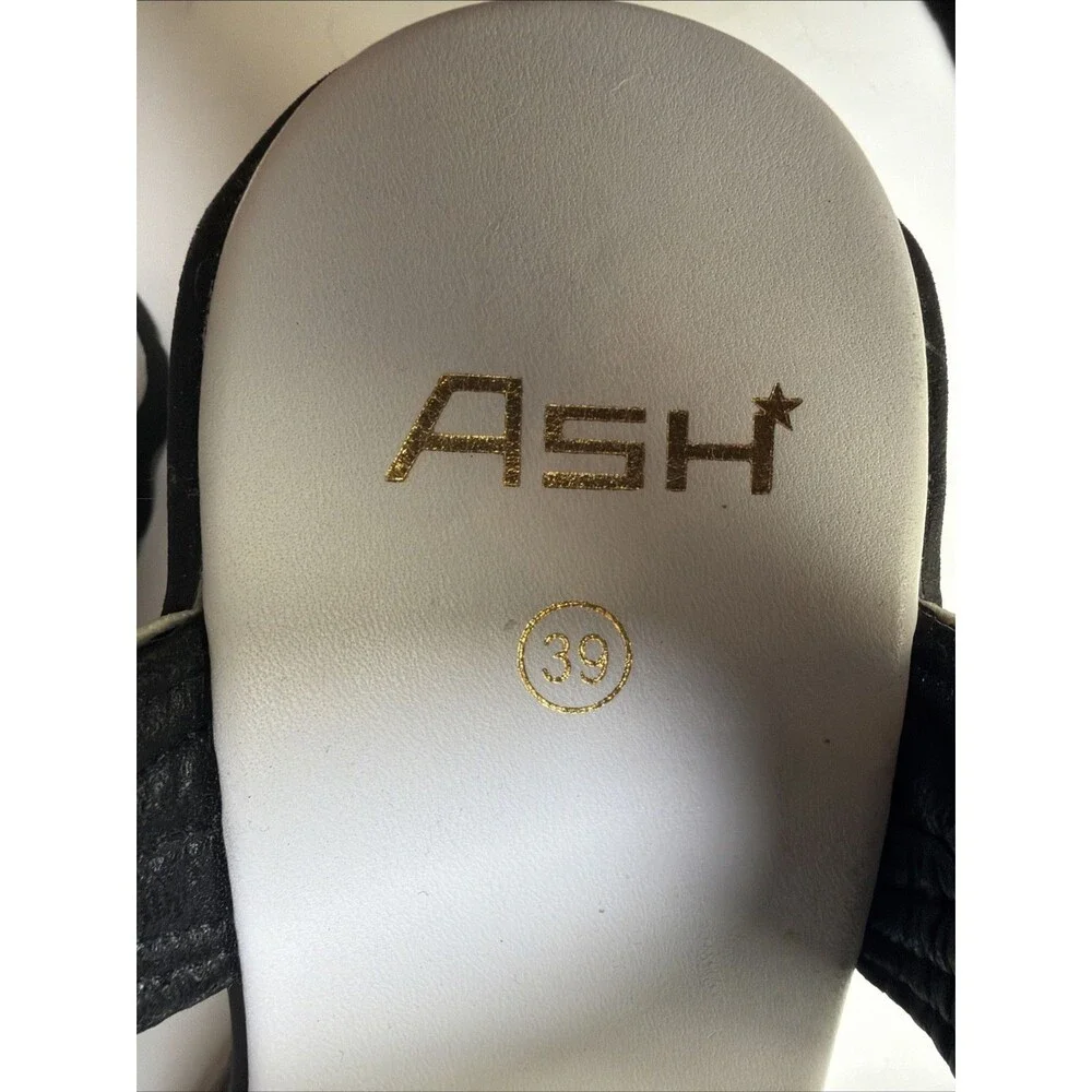 ASH - Cosmos Platform Wedge Sandal Black/ Silver  Sz 39  (8.5-9) Athleisure