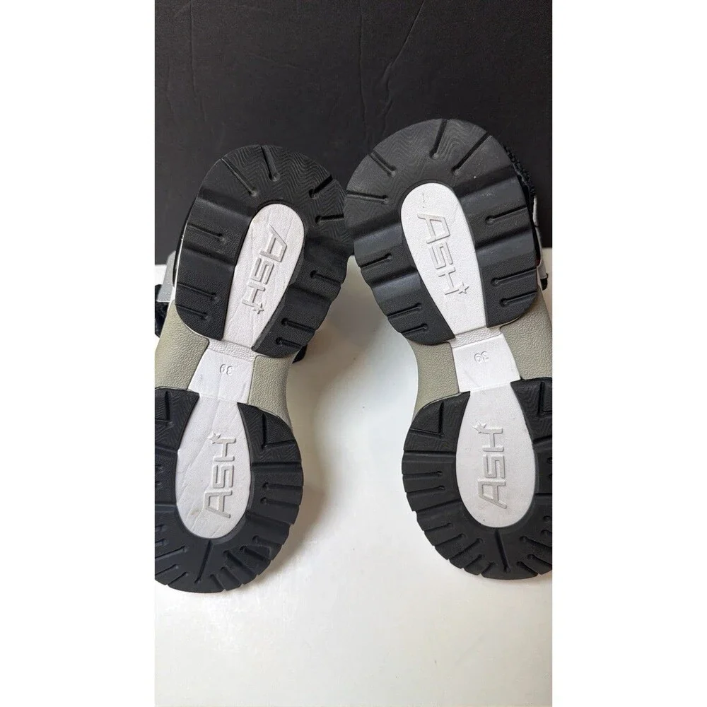 ASH - Cosmos Platform Wedge Sandal Black/ Silver  Sz 39  (8.5-9) Athleisure
