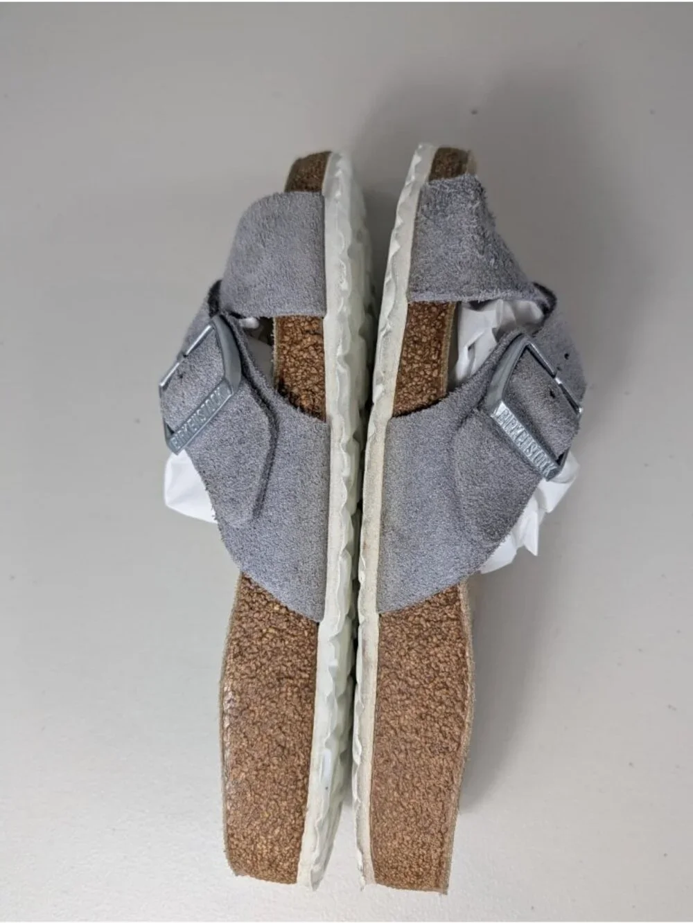 Birkenstock Siena slide sandals in gray suede leather women's size 9