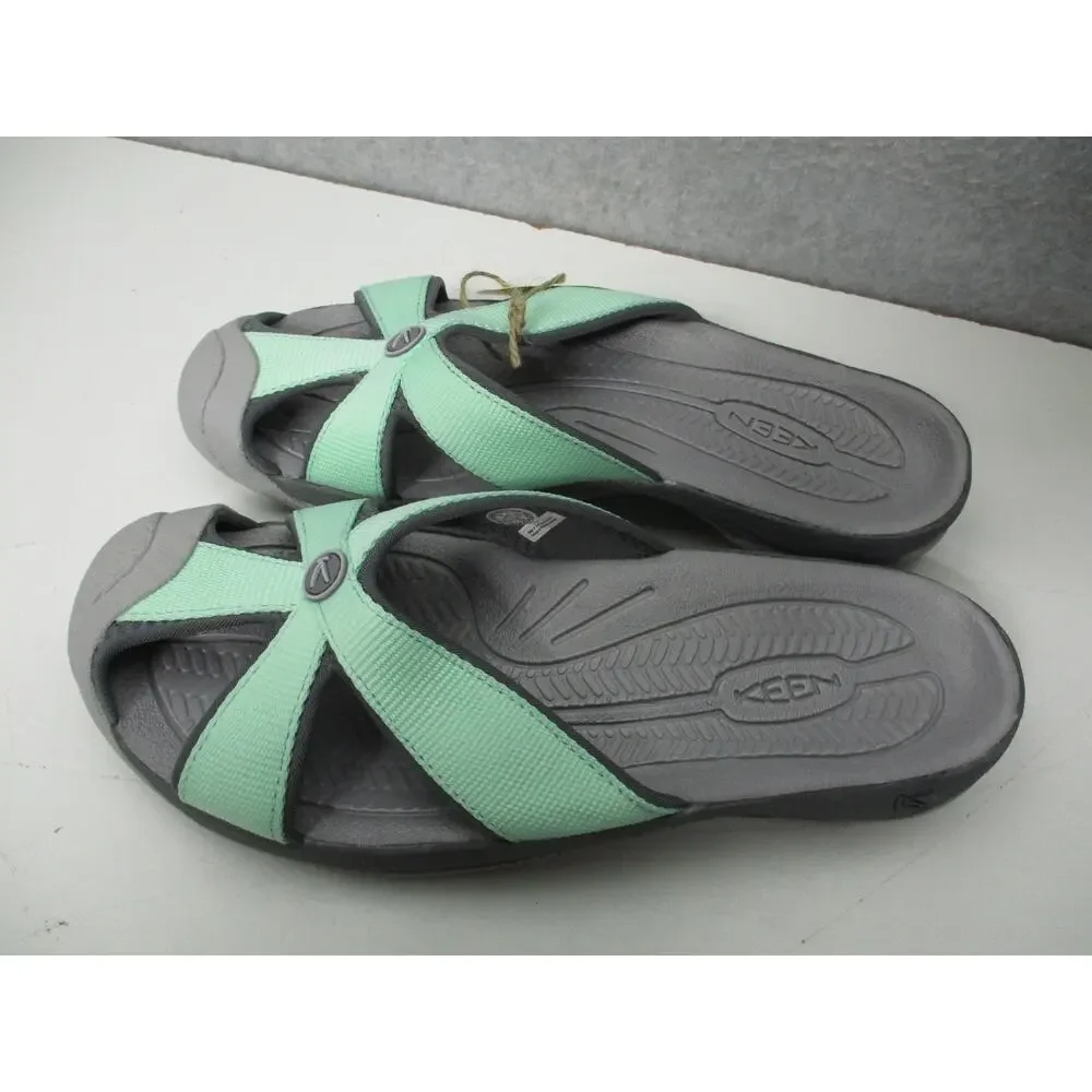 Keen Bali Slides Sandals Flip Flops Toe Guard Womens Sz 8 Lichen Green Gray