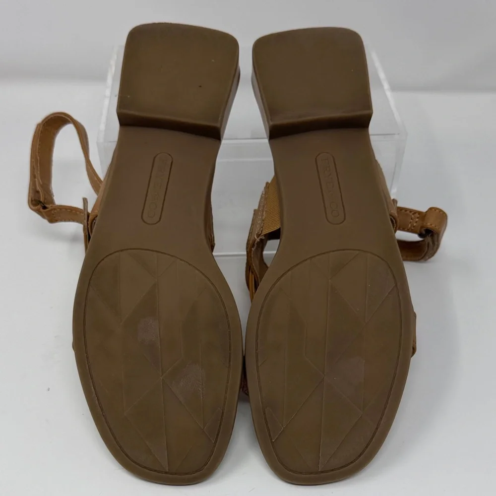 Frye and Co. Cassia Vegan Strappy Open Toe Tan Sandals Size 8.5