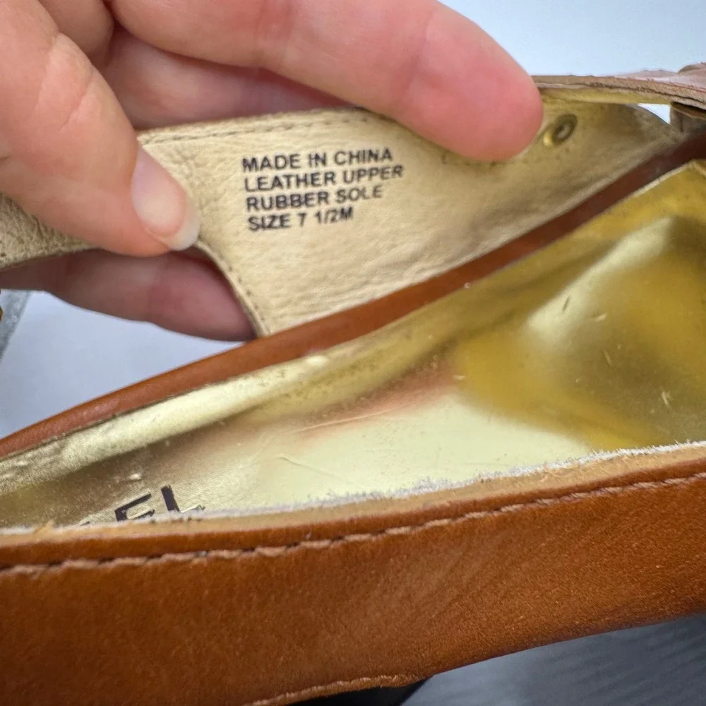 Michael Kors Brown Leather Platform Wedge Sandals