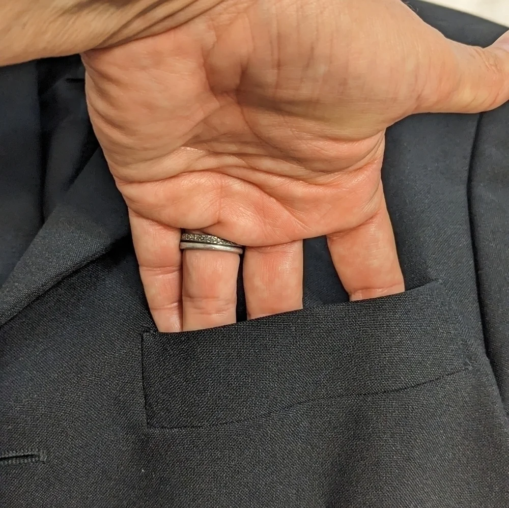 Sisley single breasted black suit jacket size 48
