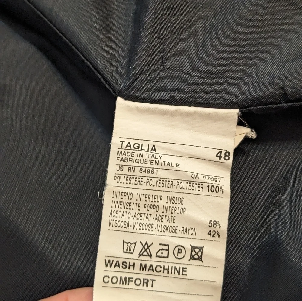 Sisley single breasted black suit jacket size 48