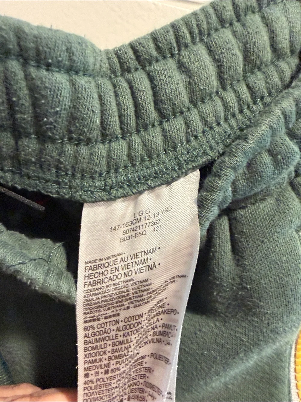 Jordan Boys' Green Fleece Joggers with Yellow Accents