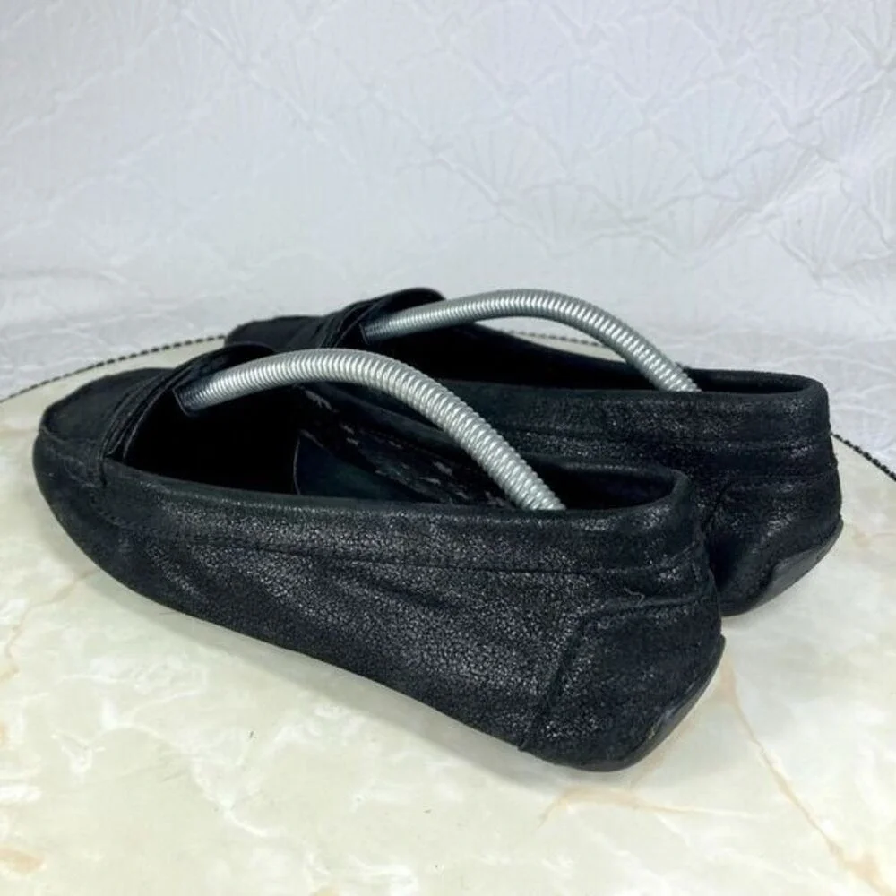 Lauren Ralph Lauren Penny Driving Loafers Womens 6.5 Black Shimmer Suede Shoes