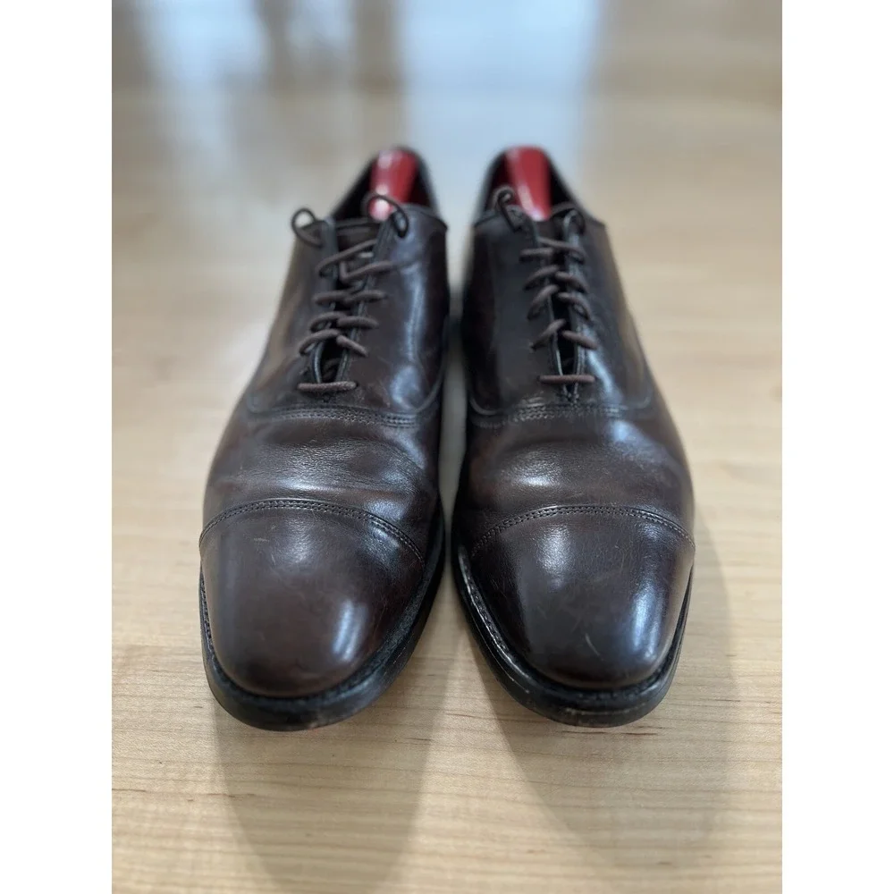 Allen Edmonds Clifton Brown Leather Oxford Shoes 5845 Mens Size 9.5 DAMAGED