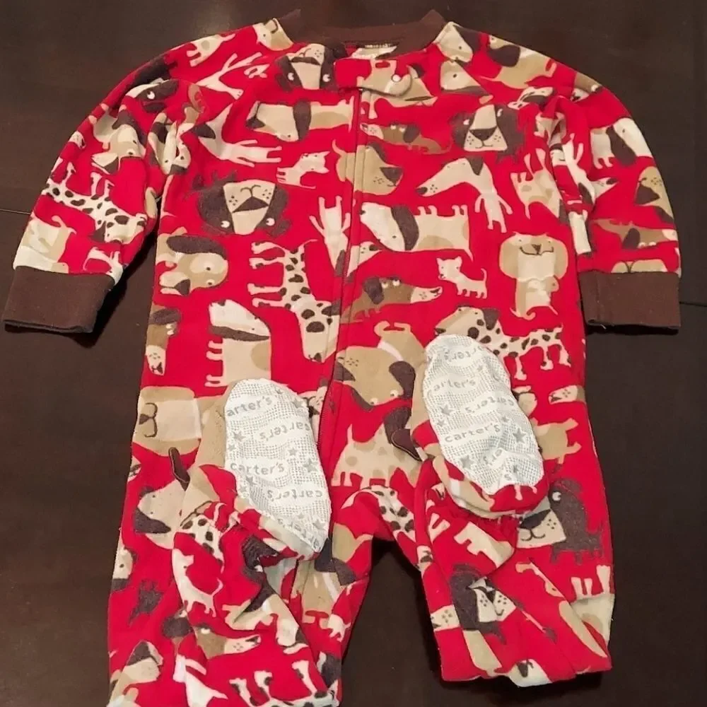 Carter's Red Dog Footed Pajamas 18M