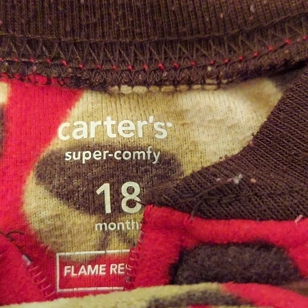 Carter's Red Dog Footed Pajamas 18M