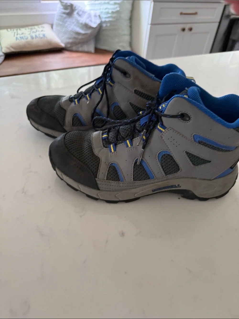 Merrell Kids Gray and Blue Outdoor Hiking Boots