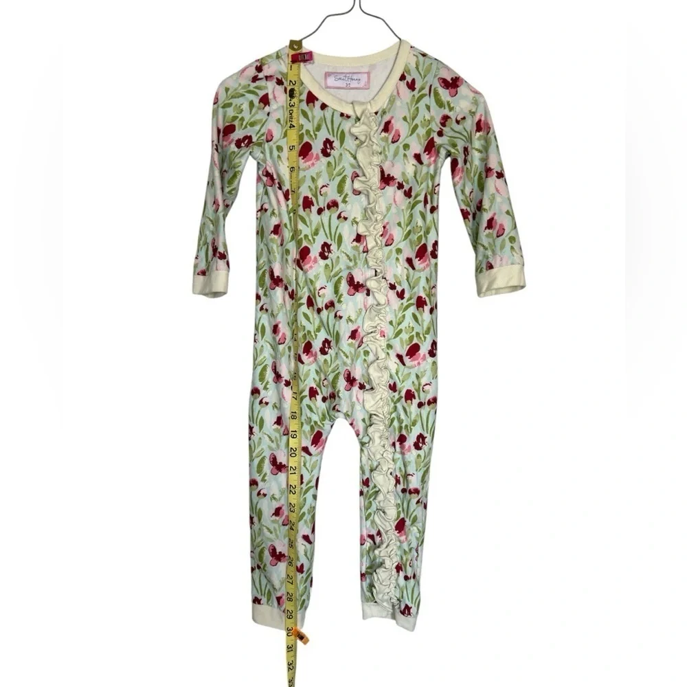 SweetHoney Floral Pajama Set with Ruffles