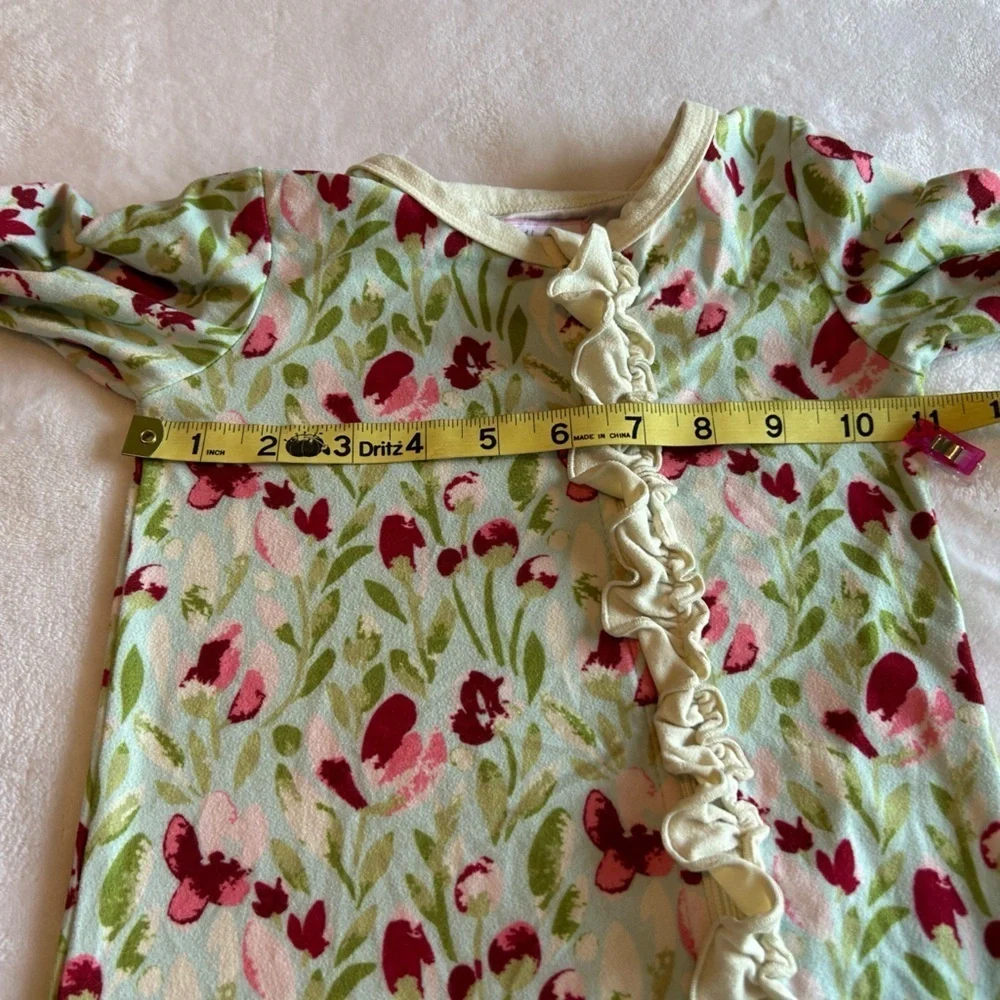 SweetHoney Floral Pajama Set with Ruffles