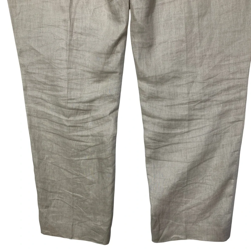 Pronto Uomo Platinum Mens Tan Beige 100% Linen Dress‎ Slacks Pants 40x32