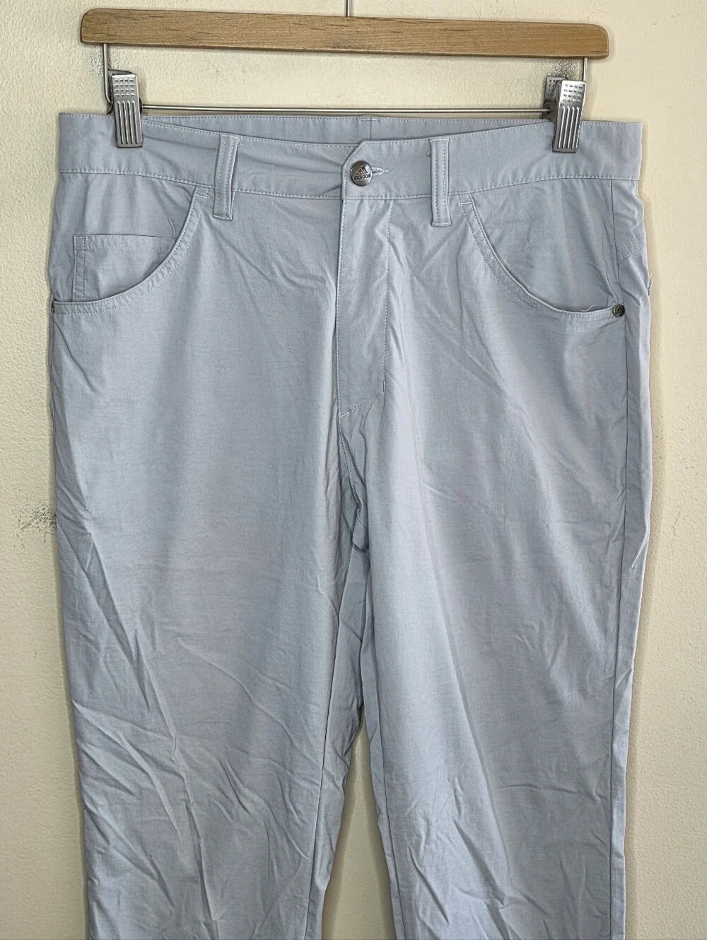 Adidas Adicross Light Gray Slim Straight Leg Pants Mens Size 30 Casual Golf