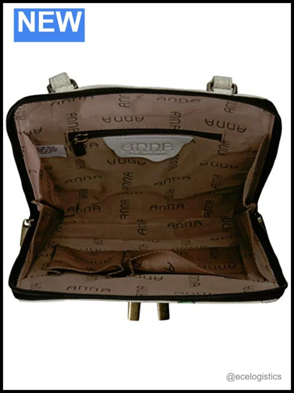 Hand Painted Leather Women's All Round Zippered Organiser Crossbody Bag with