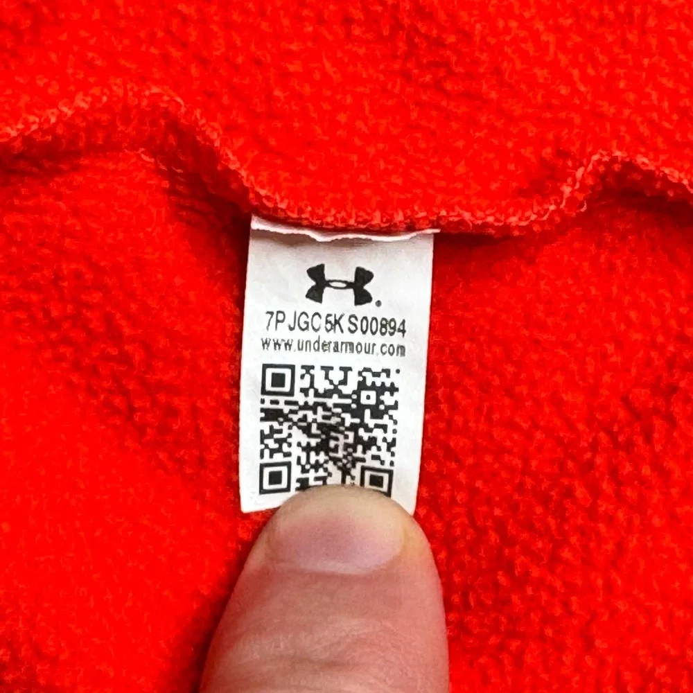 Under Armour Mens XXL ColdGear Quarter Zip Pullover Orange Fleece Jacket 7PJGC5K