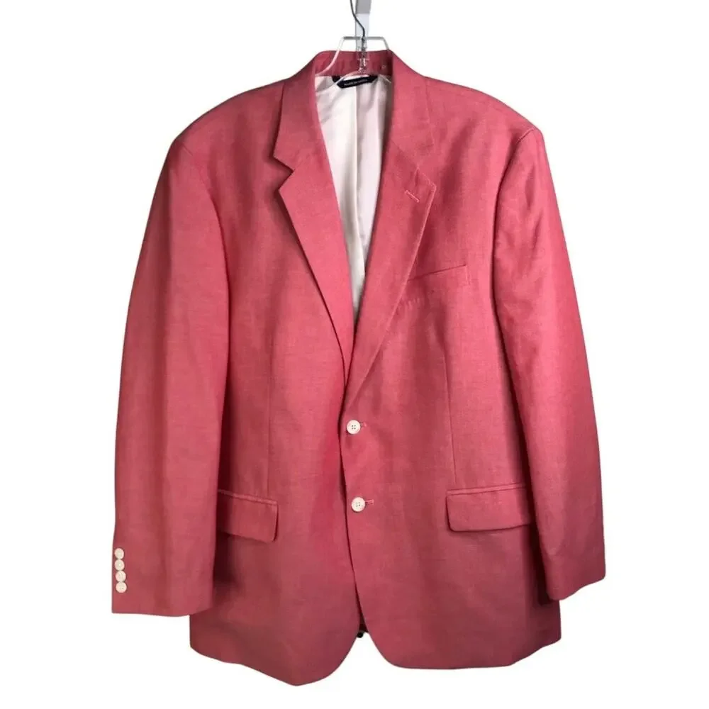 Croft & Barrow Sport Coat Jacket Blazer Mens 44R Red Classic Fit Country Club‎
