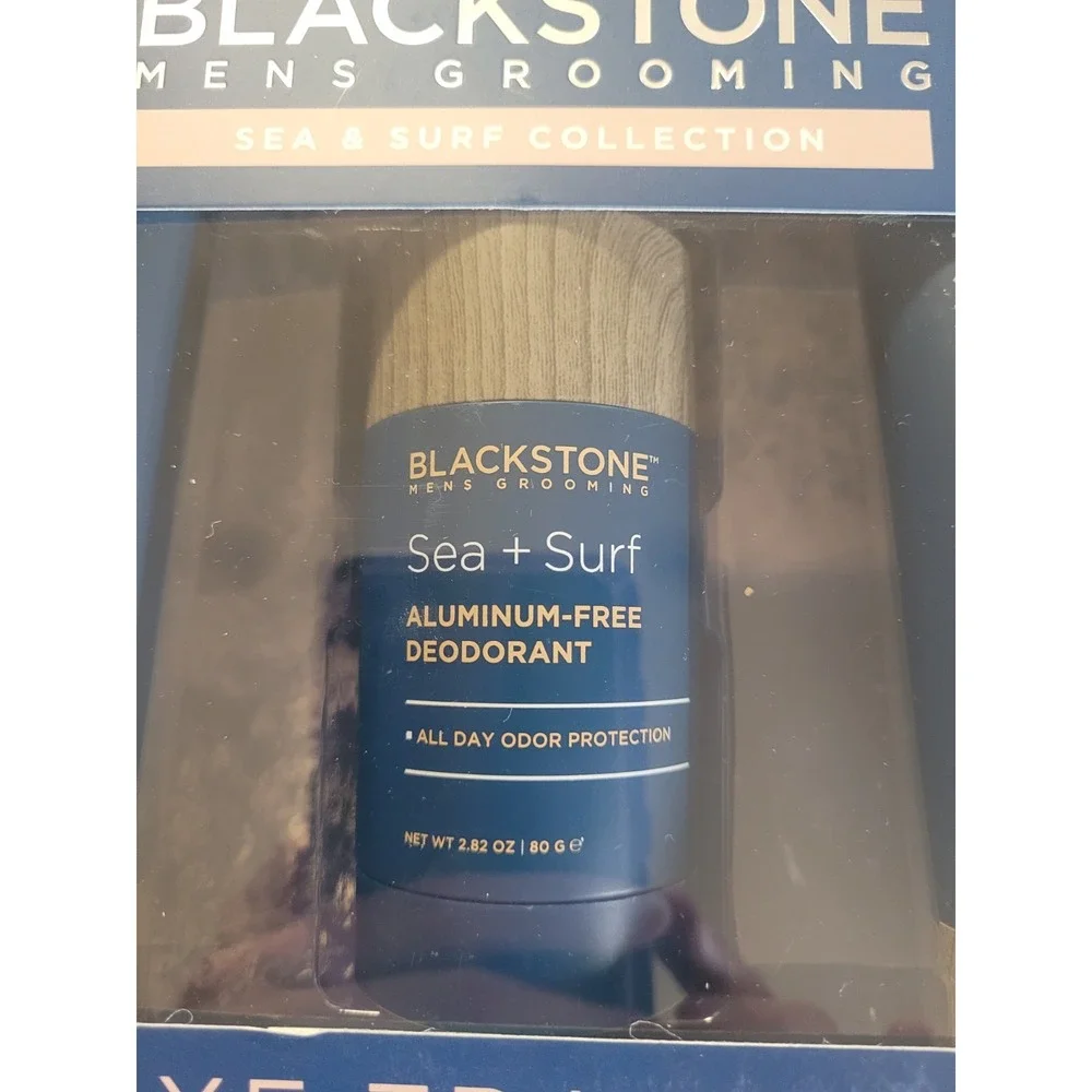 Blackstone Mens Sea & Surf Deluxe Trio Shave Gel Deodorant 3 In 1 Body Wash Set