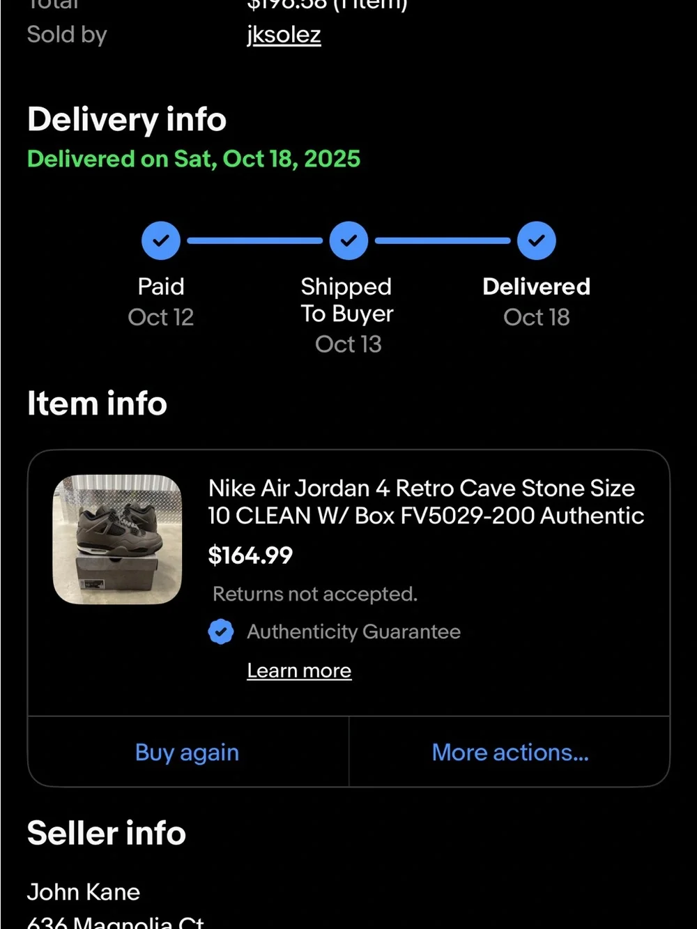 Jordan 4 Cave stone