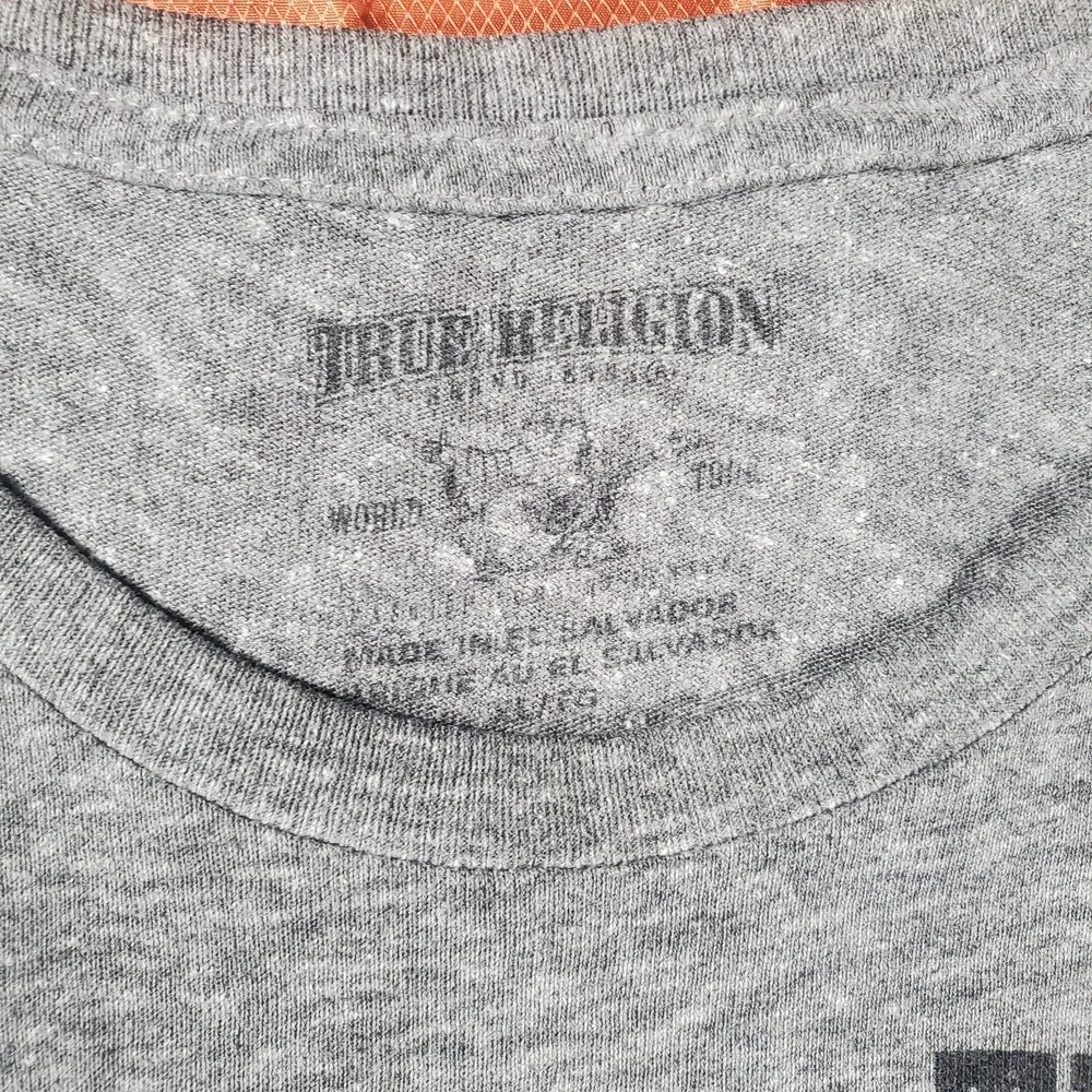 TRUE‎ RELIGION MENS VINTAGE T-SHIRT JERSEY SHORT SLEEVE CREW NECK GRAY SIZE XL