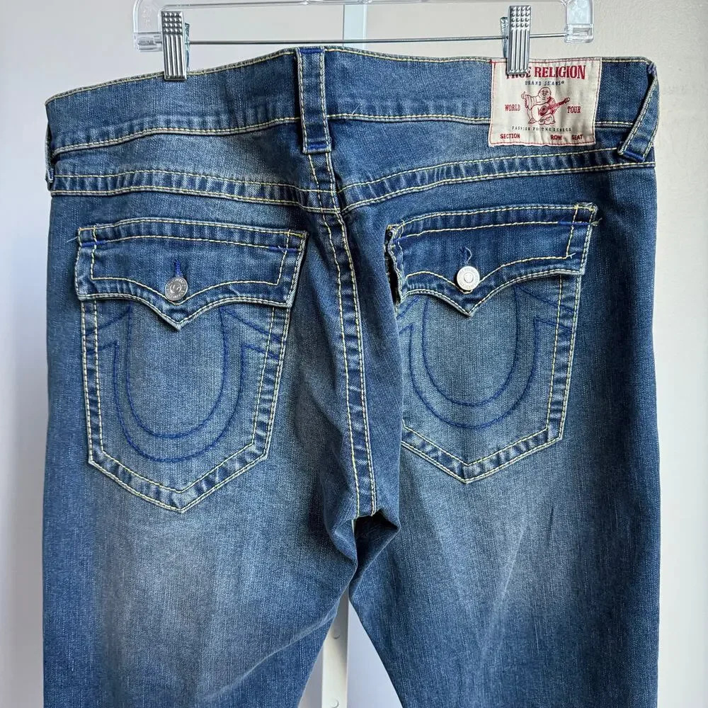 True Religion sz‎ 40 blue Ricky relaxed straight jeans