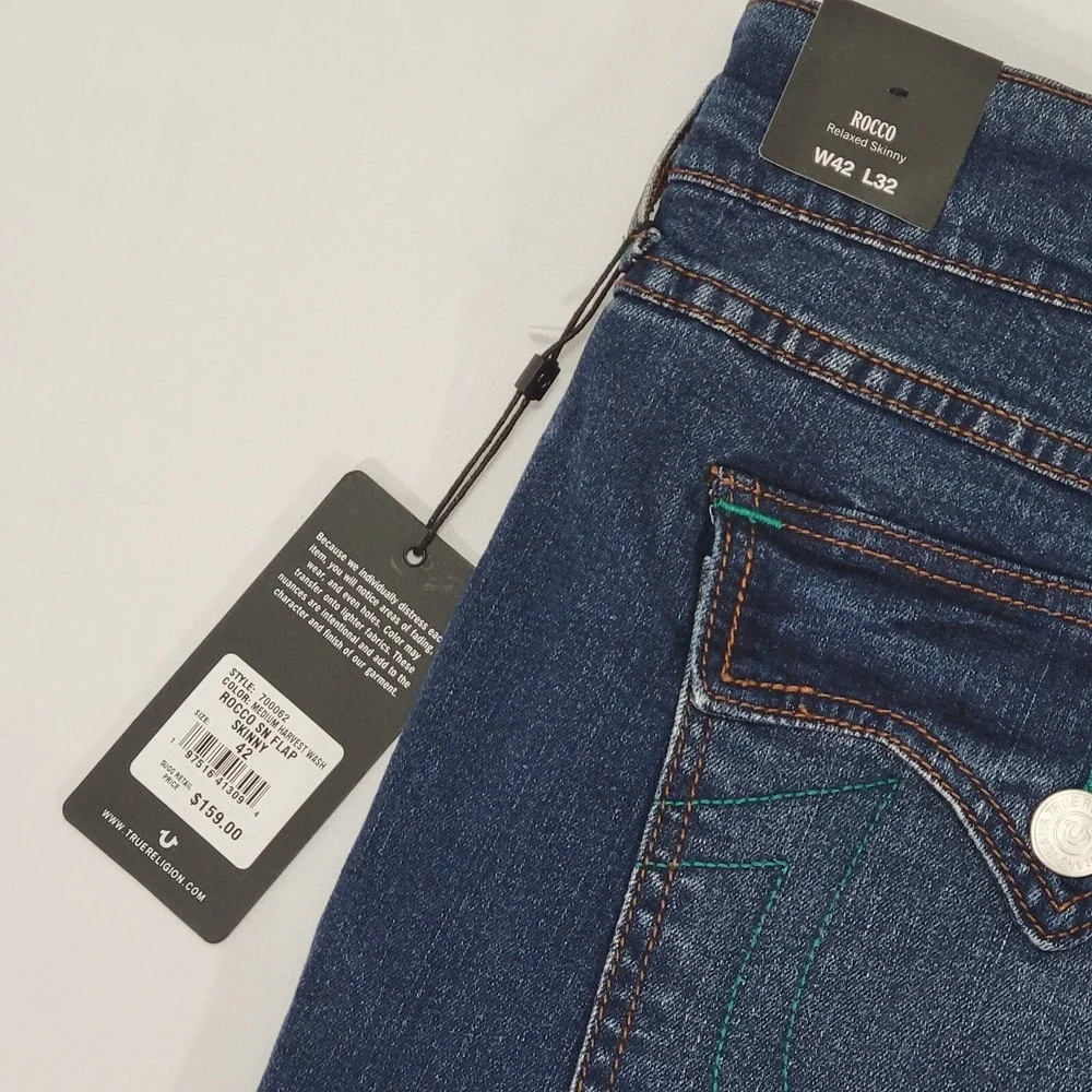 True Religion Men's Denim‎ Jeans ROCCO SN FLAP SKINNY Size 42 x 32