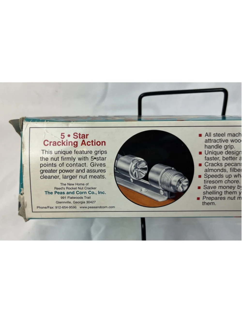 Reed's Model-816 Nut Cracker Steel Wood Silver Beige with Box Made in USA NEW