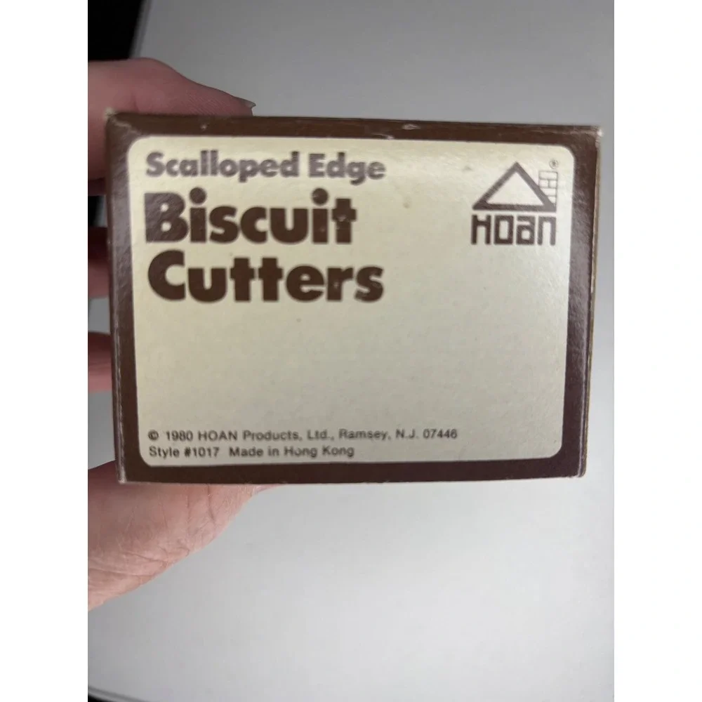 Vintage 1980 Hoan Scalloped Edge Biscuit Cutters Style 1017 Set of 4 Round Metal