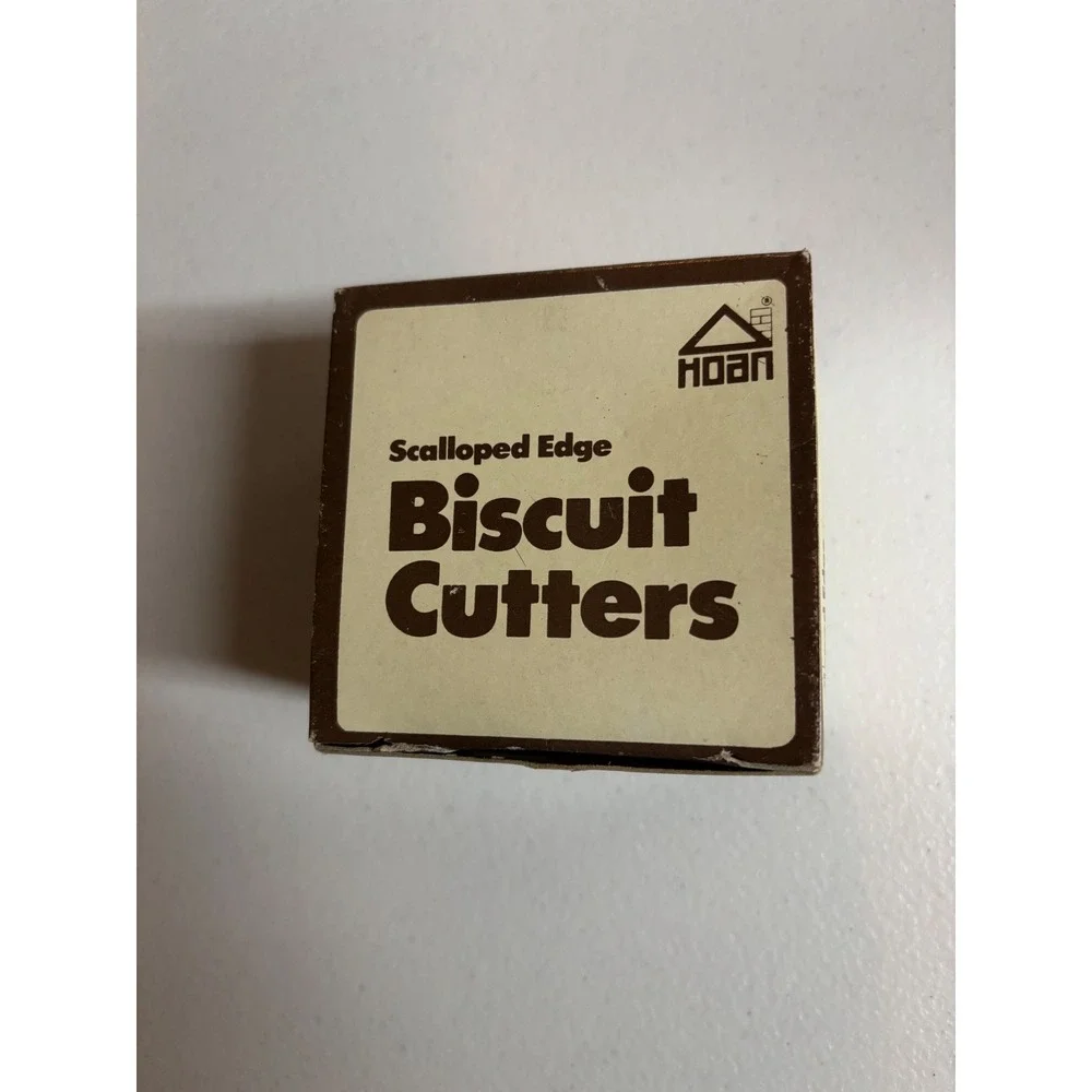 Vintage 1980 Hoan Scalloped Edge Biscuit Cutters Style 1017 Set of 4 Round Metal