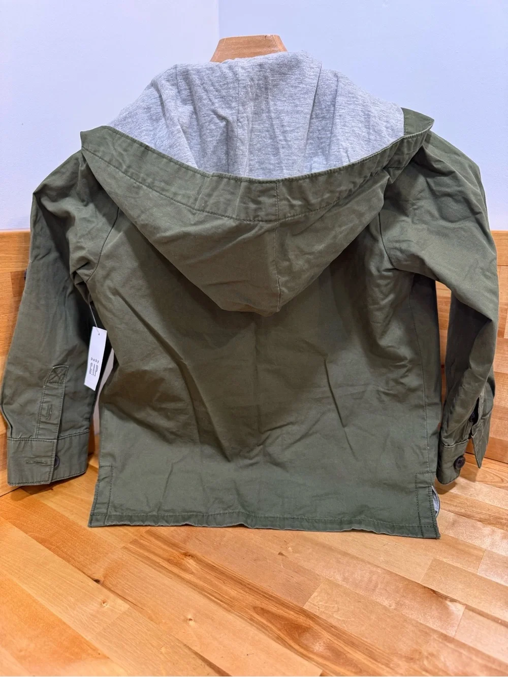 GAP Kids Unisex Olive Green Hooded Utility Jacket
