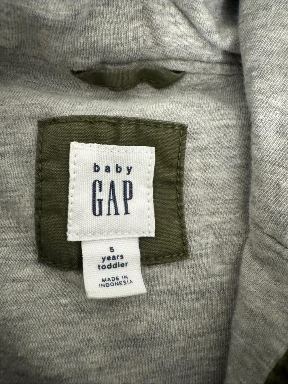 GAP Kids Unisex Olive Green Hooded Utility Jacket