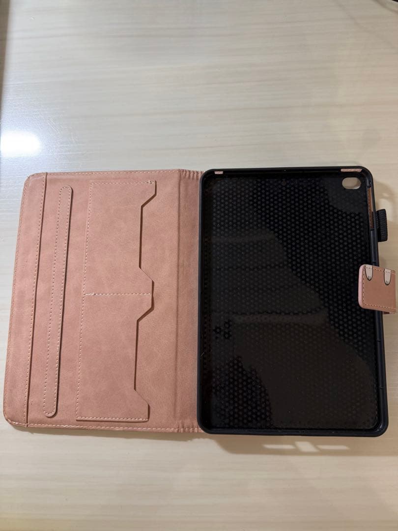 Pink tablet case with rabbit illustration