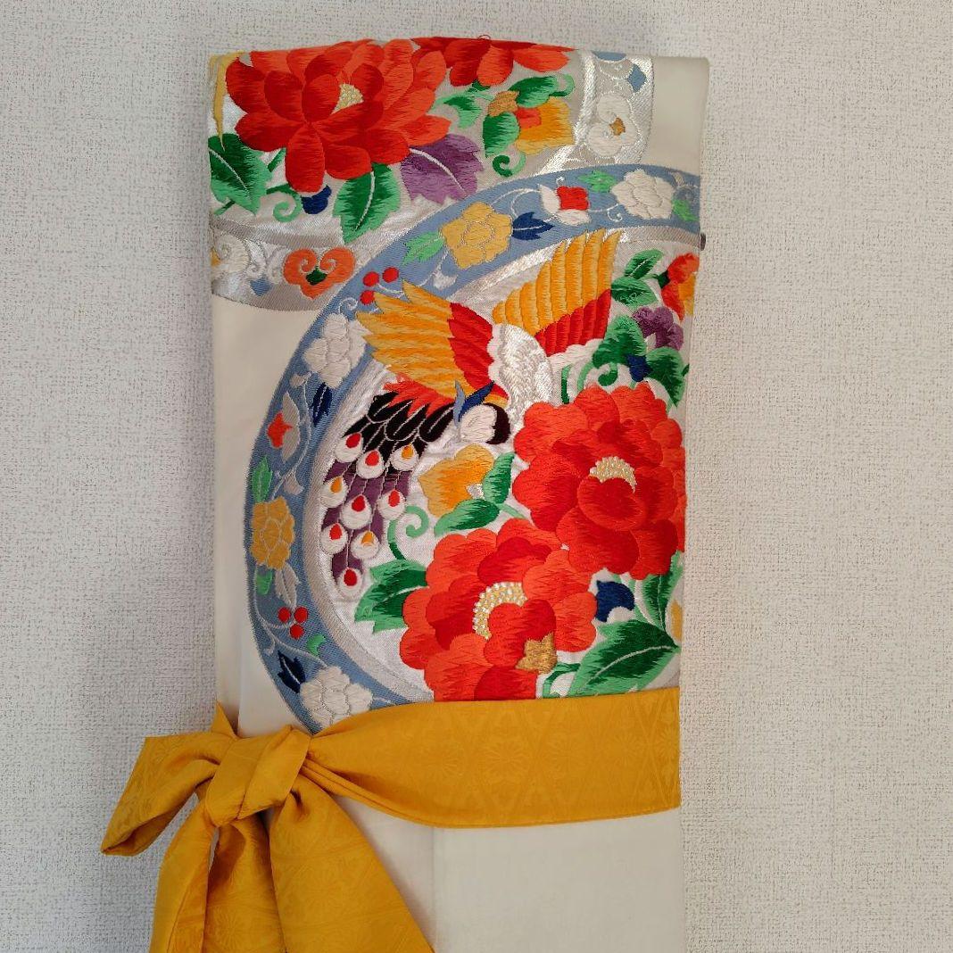 Koto Cover [Hō] Kimono Obi Yutan (Oil Sheet) Handmade Japanese Musical Instrument Pure Silk Fukuro Obi Ikuta-ryū Yamada-ryū